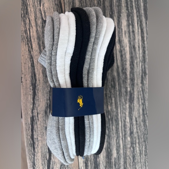 Ralph Lauren 6pk Ankle Socks with Pink Logo - Picture 3 of 4